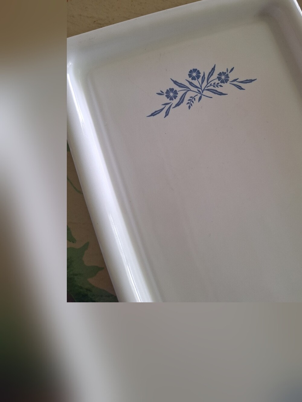 Corningware White Tray with Cornflower Blue Pattern . - Picture 9 of 11